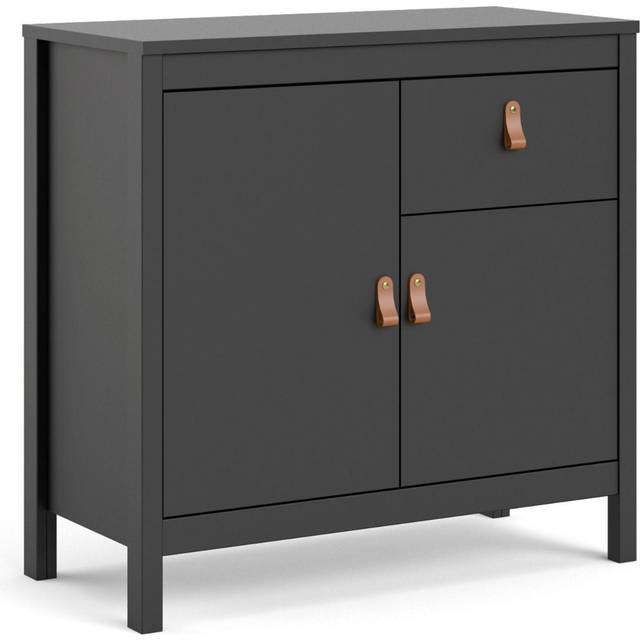 Barcelona Sideboard 2 Doors + 1 Drawer In Matt Black, Black