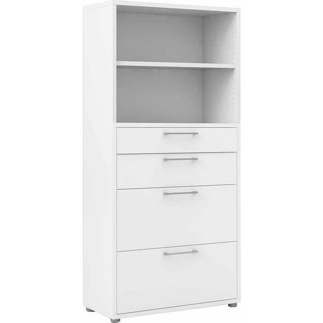 Florence 4 Drawer White Bookcase - Furniture to Go - 40.1 x 89.2 x 186cm