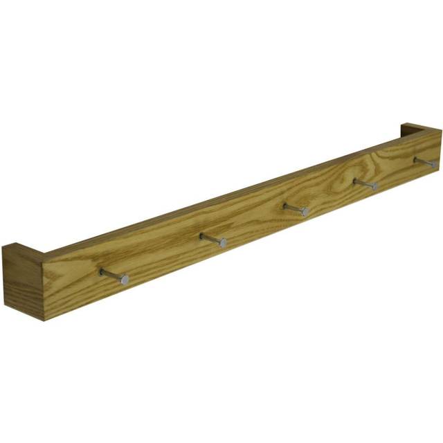 Ellis wall mounted floating storage shelf with 5 hooks oak st13s212
