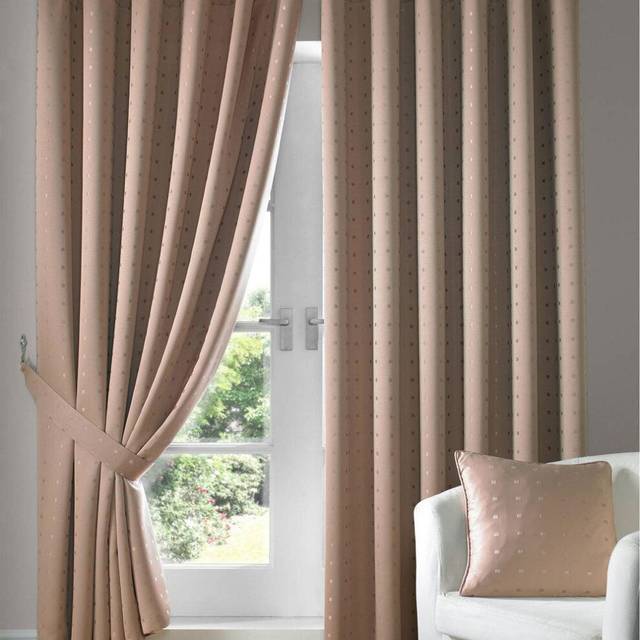Essential Living Adiso Pencil Pleat Taped Top Curtains Latte 117cm x 183cm, Brown