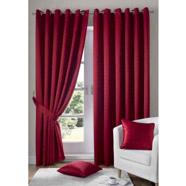 Alan Symonds Madison Red Ring Top Curtain 229 x 229cm - W 229 x D 229cm