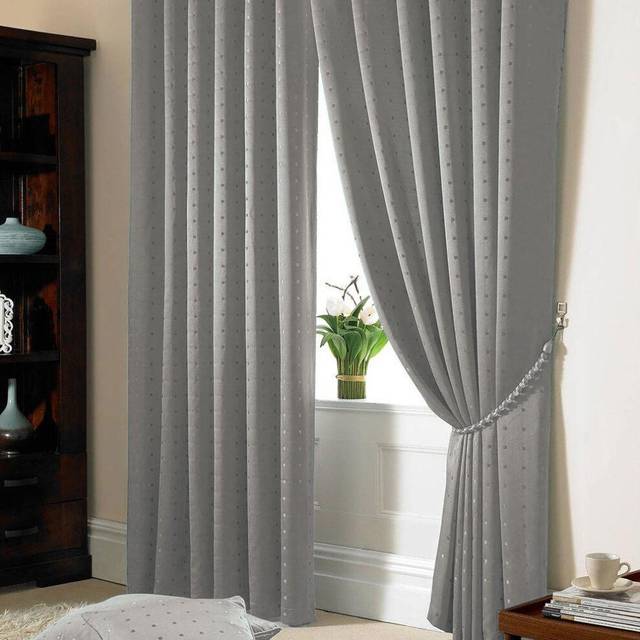 Alan Symonds Madison Silver Taped Top Curtains 229 x 274cm - W 229 x D 274cm