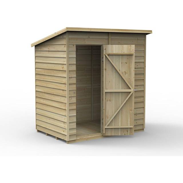Forest Garden 6x4 Forest 4Life Overlap Windowless Pent Shed - 6 x 4 Forest 4Life Overlap Windowless Pent Wooden Shed - Delivery Only