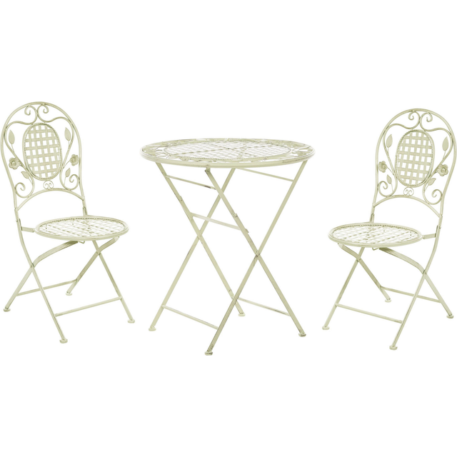 Beliani Bistro Set Folding Bivio Metal Light Green, Green