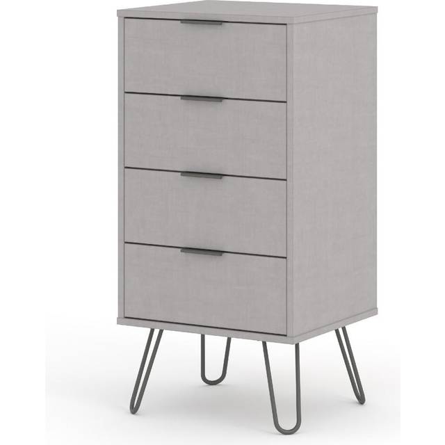 Augusta Grey 4 Drawer Narrow Chest with Hairpin Legs