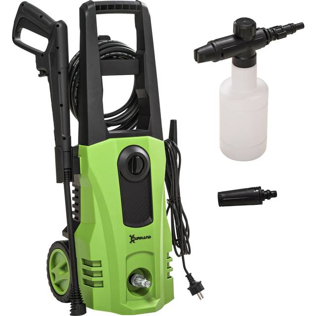 Durhand 1800w High Pressure Washer, 150 Bar Pressure, 510 L/h Flow, High-performance Portable Power Washer Jet Wash Cleaner, Car, Green
