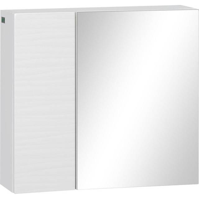 kleankin Bathroom Mirror Cabinet Wall Mounted Cupboard w/ Adjustable Shelf | TJ Hughes