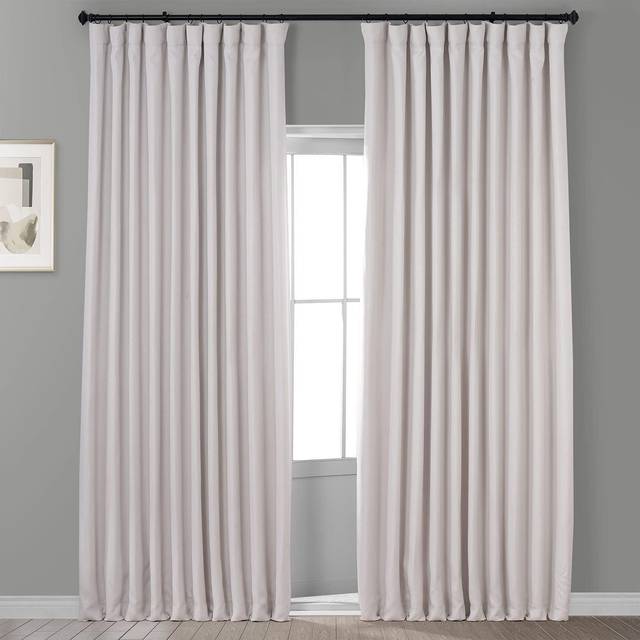 HPD Half Price Drapes Faux Linen Textured Room Darkening Curtains for Bedroom 84 Inches Long 1 Panel  100W X 84L Extra Wide Cu