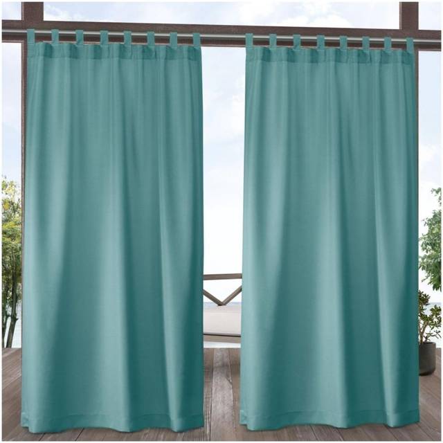 Exclusive Home Cabanda, solid inomhus/utomhus ljusfiltrering, krok och ögla, flik, topp, gardinpanel, par, 137 cm x 274 cm, vanilj