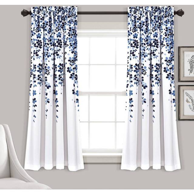 Lush Decor Weeping Flower Room Darkening Window Curtain Panel Pair  Na