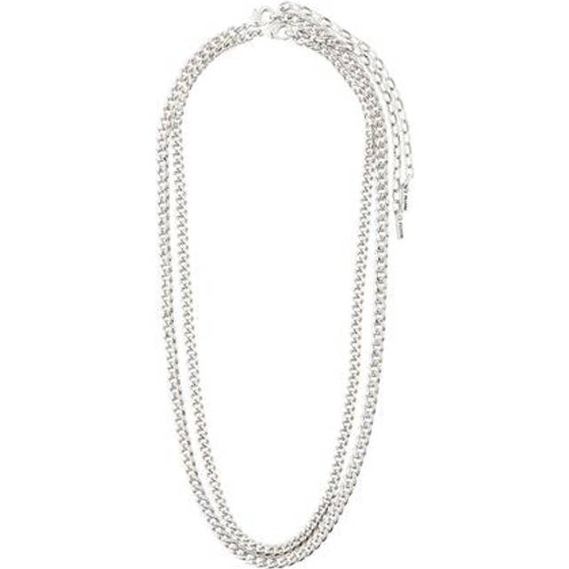 Pilgrim Blossom Chain Necklace - Silver - gavehylden.dk