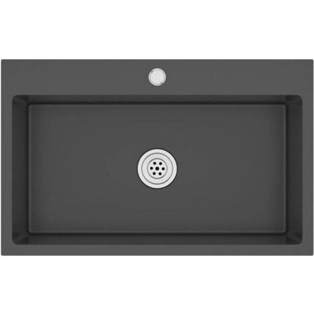 vidaXL Handmade Kitchen Sink Black Stainless Steel