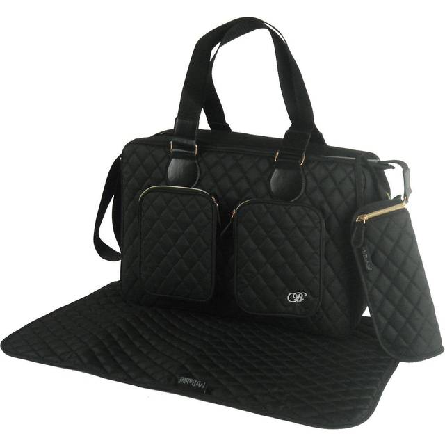 My Babiie Deluxe Changing Bag - Black Quilted, Black