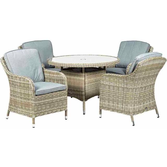 Royalcraft Wentworth 4 Seater Round Imperial Dining Set, Cream