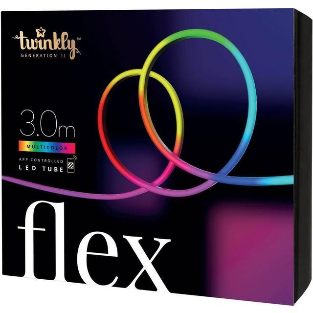 Twinkly Flex Light Cable- 3 M / 10 Ft In Length, Rgb Led's, White Wire, Ip44, White