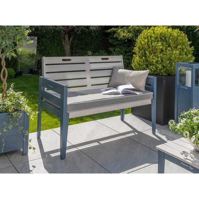 Florenity Galaxy 2 Seater Bench with Pad - Grey, Grey