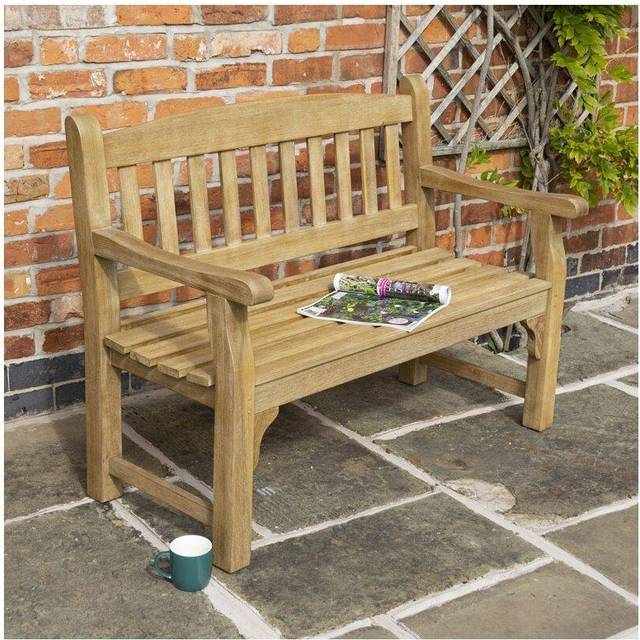 Rowlinson Tuscan Bench 1.2mtr Hardwood Garden Bench, Subtle Wash Finish