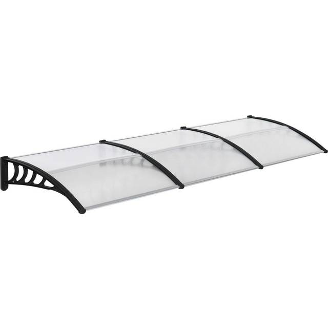 Outsunny Door Canopy Outdoor Awning Rain Shelter For Window Porch 300x100 Clear, Clear