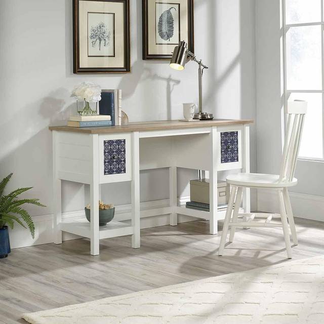 Teknik Mediterranean Shaker Style Home Office Desk Soft White, White