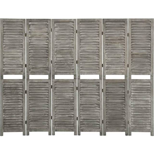 vidaXL 6-Panel Room Divider Grey 214x166 cm Solid Wood