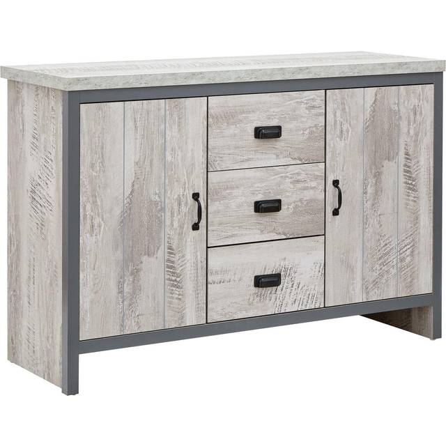 GFW Boston 2 Door 3 Drawer Sideboard, Grey
