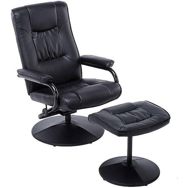 Birlea Memphis Swivel Chair And Footstool - Black, Black