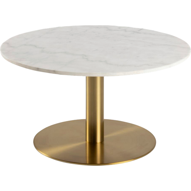Florence Corby White Marble and Gold Round Coffee Table - Furniture To Go