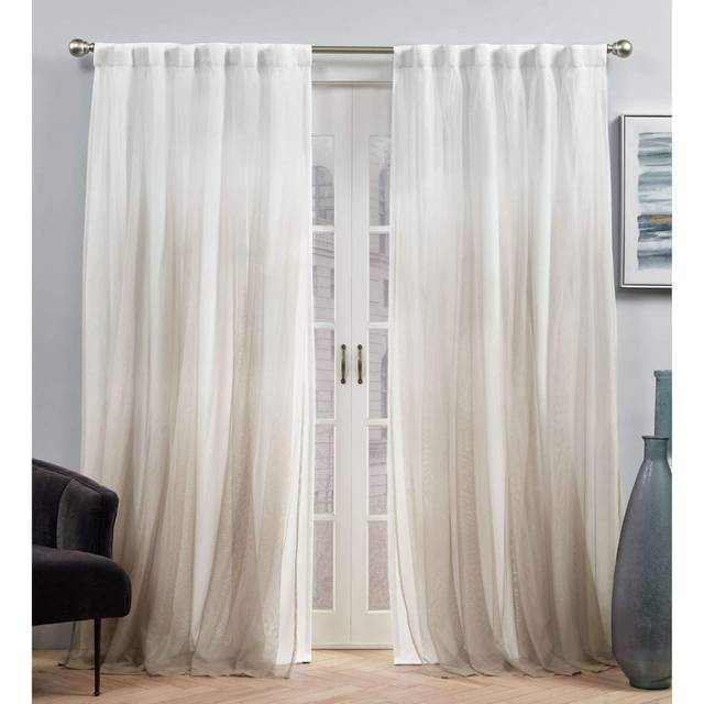 Exclusive Home Curtains EH8462-02-2-84H Crescendo Lined Blackout Hidden Tab Top Curtain Panel Pair  52x84  Champagne