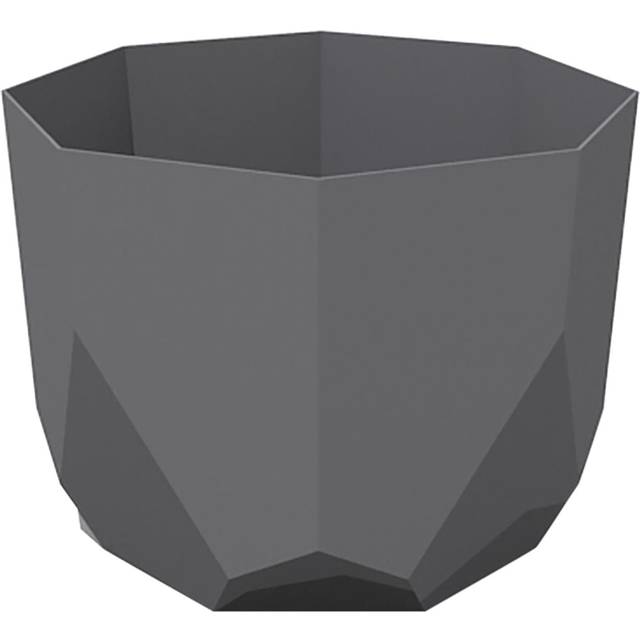 Bloem Tuxton Hexagon Planter 8  Charcoal  Modern Unique Geometic Small Planter  Durable Resin  Modern Design  Optional Drai