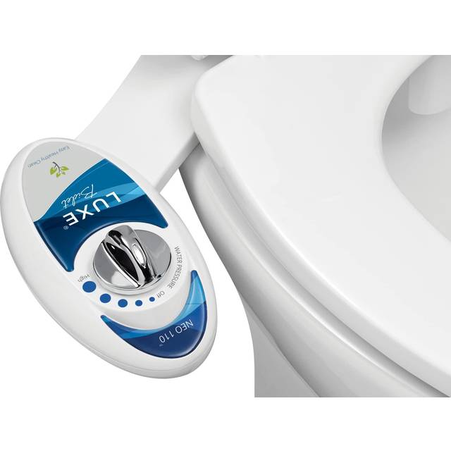 LUXE Bidet BidetNeo110s Bidet Attachment, Blue/White, 13.5 x 7 x 3