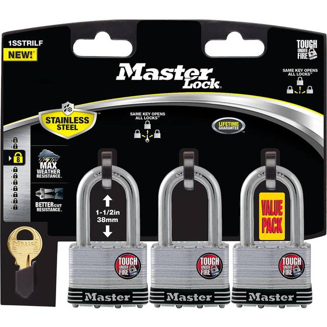 Master Lock Padlock 1 3/4In Pin Tumbler Keyed Dual Ball Bearing 2Pk