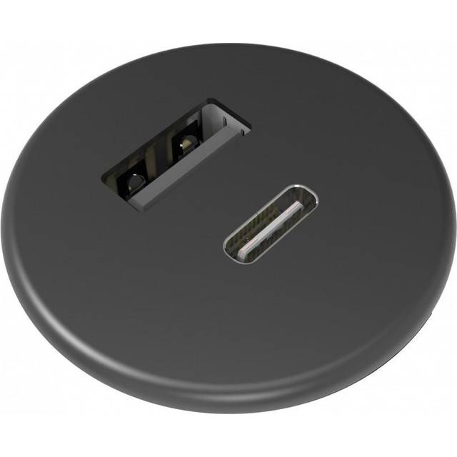 Bordsenhet Axessline Powerdot Micro Usb-A/Usb-C Svart