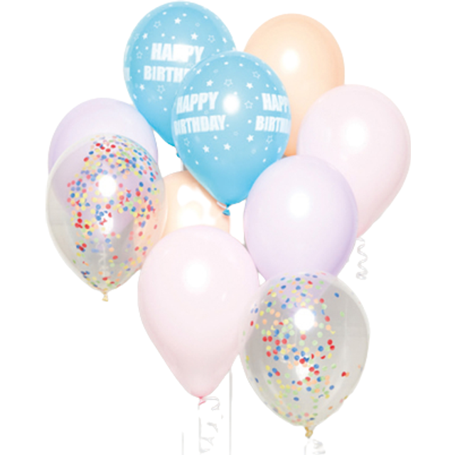 balloon bouquet Happy Birthday Pastel 10 pcs