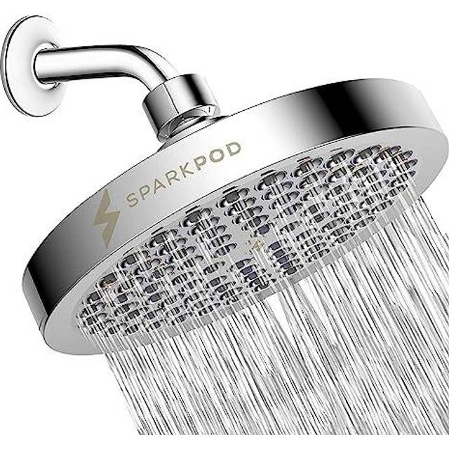 SparkPod Shower Head - High Pressure Rain - Luxury Modern Chrome Look