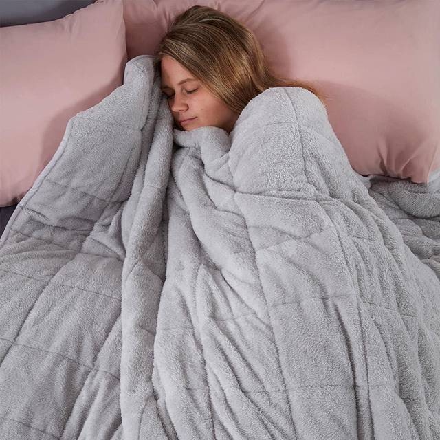 Brentfords Teddy Fleece Weighted Blanket Blush Pink 150 X 200Cm 8Kg, Pink