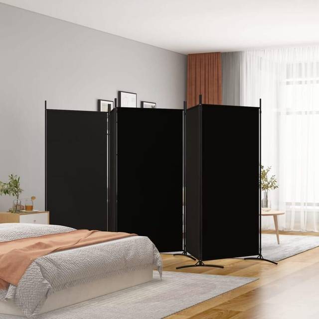 (Black, 433 x 180 cm (W x H)) vidaXL Room Divider Wall Partition Screen Panel Room Separator Privacy Screen