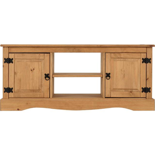 Seconique Corona 2 Door Flat Screen Tv Unit - Distressed Waxed Pine, Brown