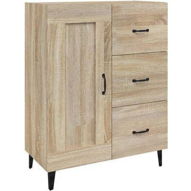 vidaXL Skänk vit högglans 69,5x34x90 cm konstruerat trä