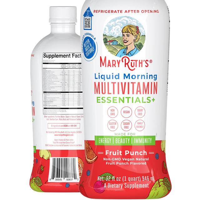 MaryRuth's Liquid Morning Multivitamin Essentials+ Fruit Punch 32 fl oz