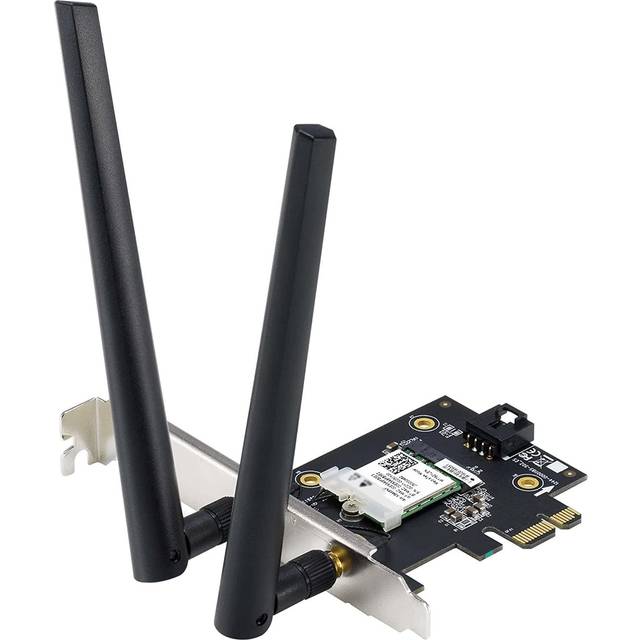ASUS PCE-AXE5400 WiFi 6E PCI-E Adapter (Zwei Externe Antennen, 6Hz Band, 160MHz, Bluetooth 5.2, WPA3, OFDMA, MU-MIMO)