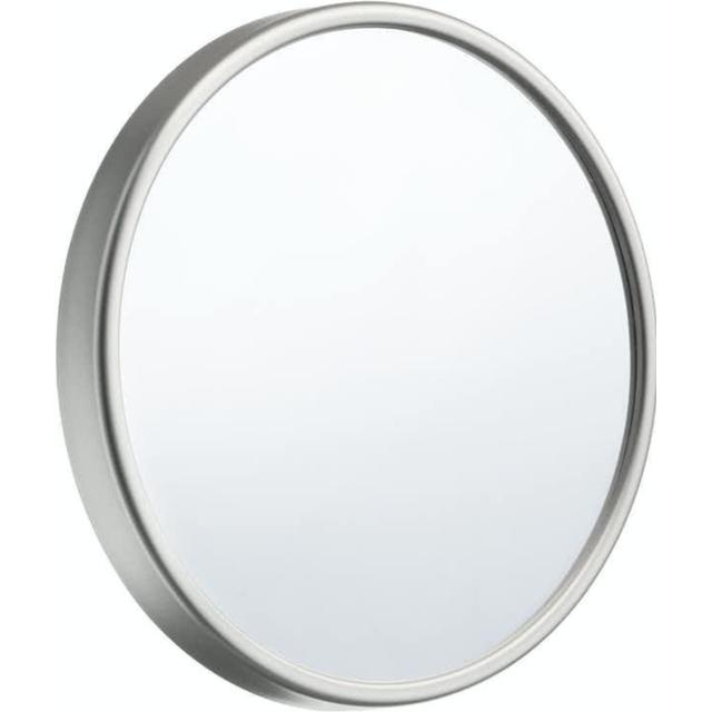 Silver Shaving/Make Up Mirror 12x Magnification /w Suction Cups - One Size