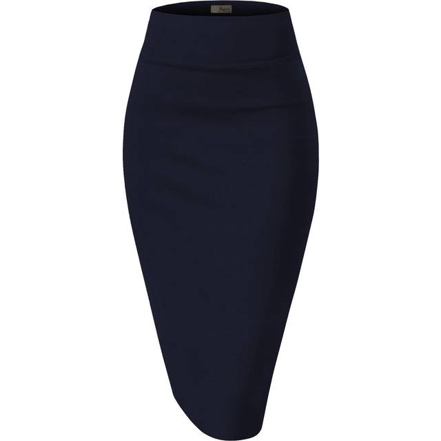 H&C Dam Premium Nylon Ponte Stretch Kontor Pennkjol Tillverkad under knät Tillverkad i USA, 1073t-vit, L