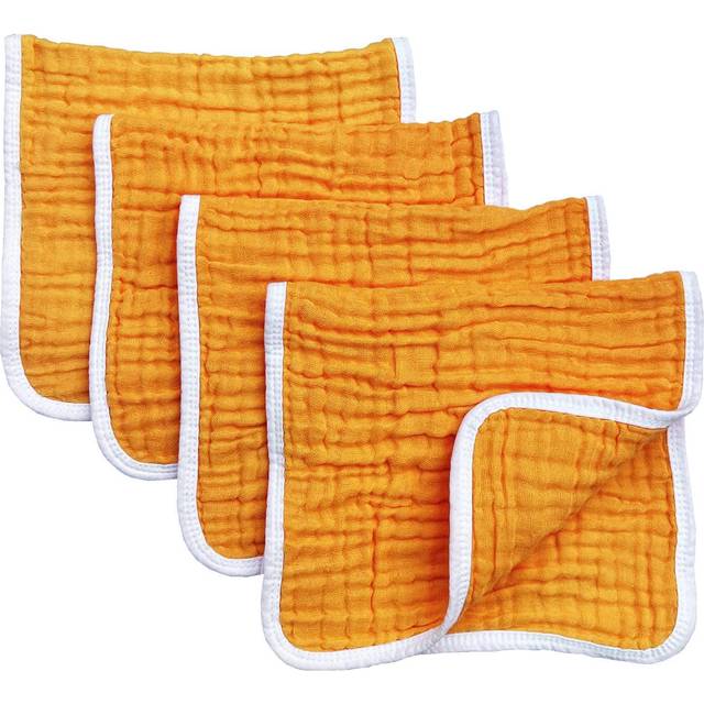 Muslin Burp Cloths Large 20 by 10 Inches 100% Cotton 6 Layers Extra Absorbent and Soft Orange