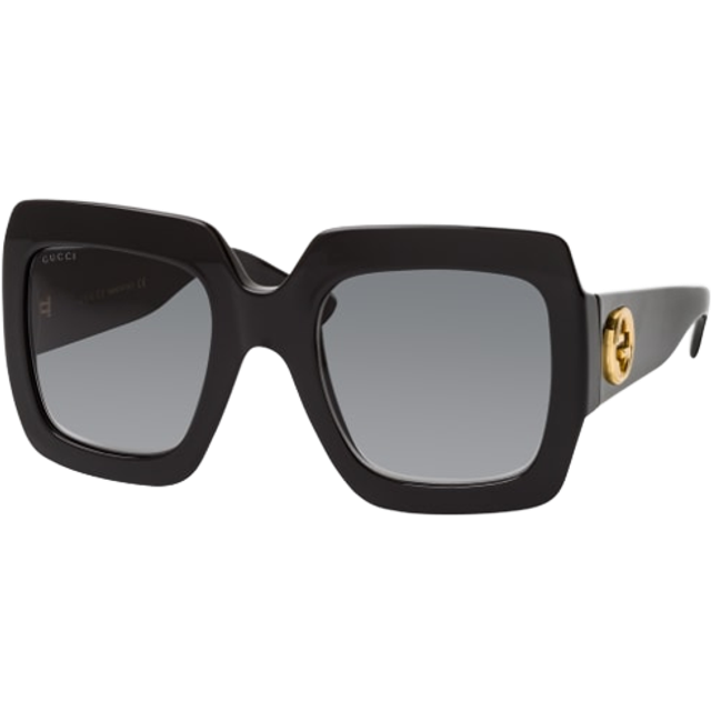 Gucci Grey Gradient Square Ladies Sunglasses GG0053SN 001 54 (Dimension: 6.0000x4.0000x2.0000 inches)