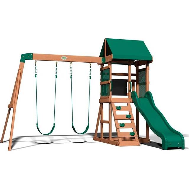 Backyard Discovery - Buckley Hill Cedar Wooden Climbing Frame with 2 x Swings and 1 x Slide