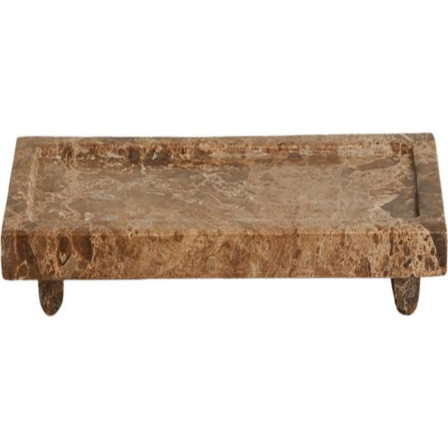 Nordal - Ayu Marble Tray, Flat Rectangular, Brown
