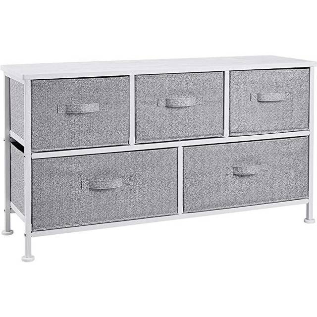 Amazon basics extra wide fabric 5-drawer storage organizer unit for white