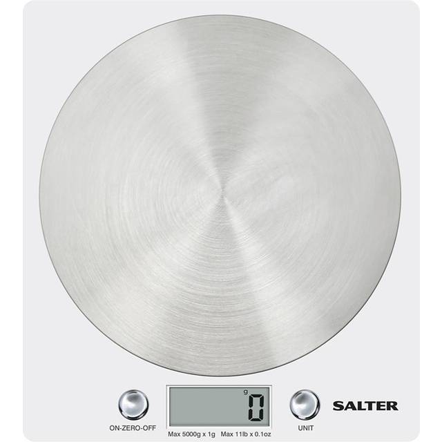 Salter Slim Design Electronic Platform Digital Kitchen Food Scale - White, NEW