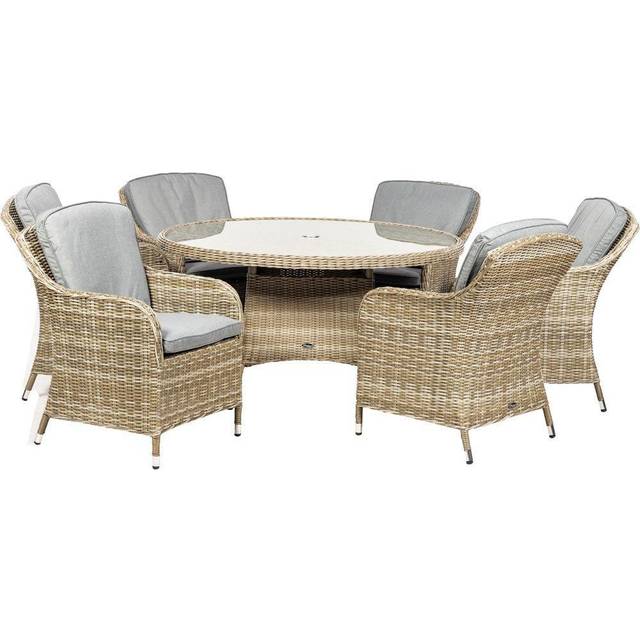 Royalcraft Wentworth 6 Seater Round Imperial Dining Set, Cream