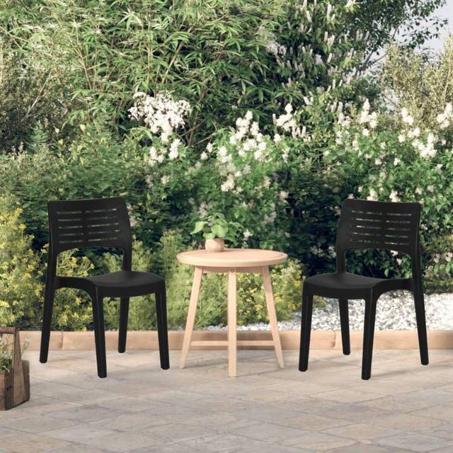 Garden Chairs 2 pcs Anthracite Polypropylene Vidaxl